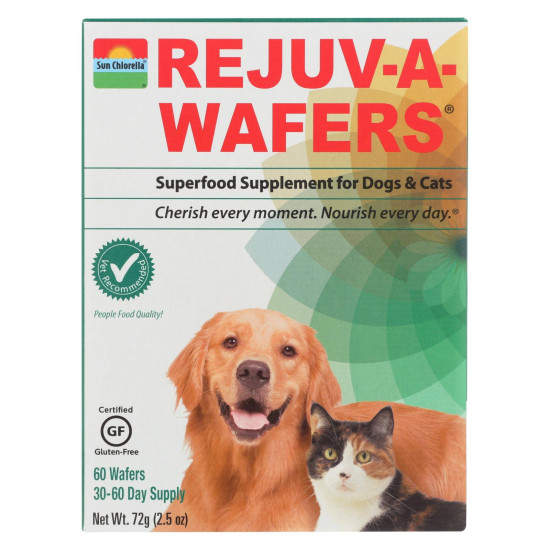 Sun Chlorella Rejuv-a-wafers Superfood Supplement For Dogs And Cats - 60 Wafersidx HG1126283